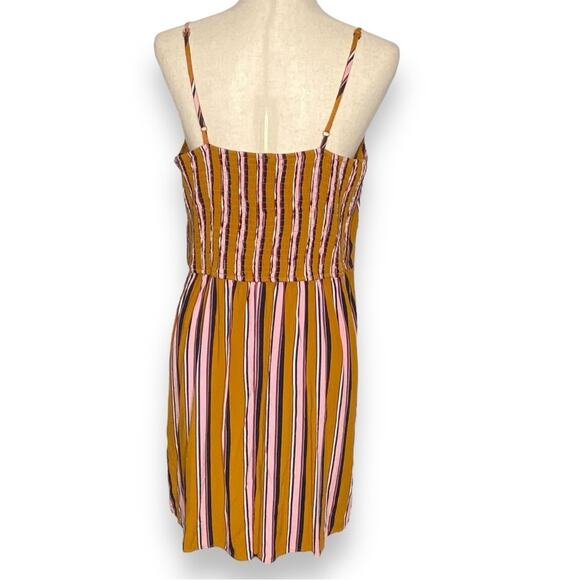 Xhilaration Striped Faux Wrap Mini Sleeveless Dress Smocked Back Womens Size XXL - Picture 8 of 11
